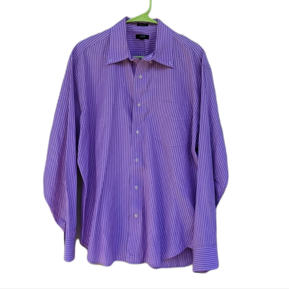 J.Crew Mens Purple Striped 100% Cotton Button Down Longsleeve Shirt L